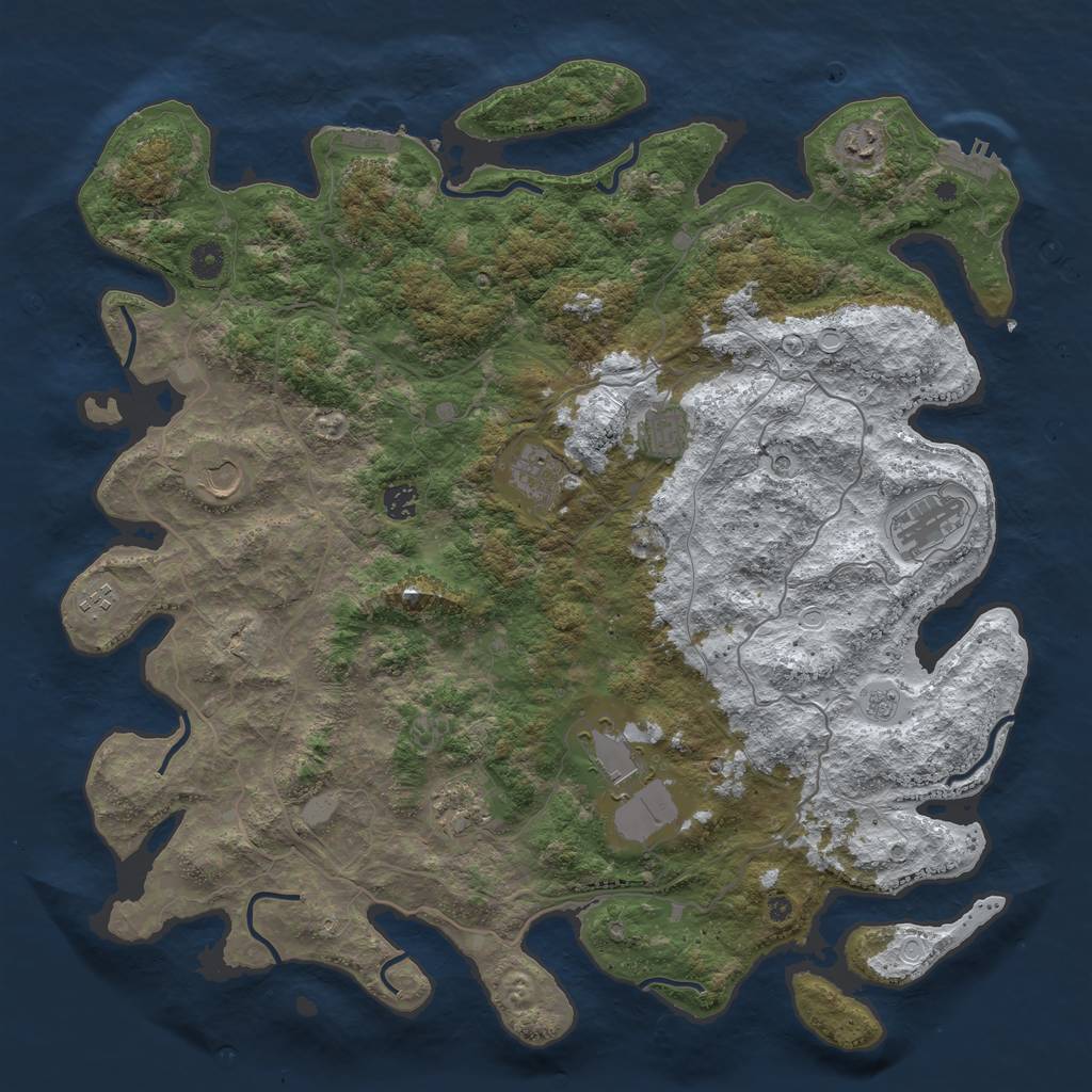 Rust Map: Procedural Map, Size: 4500, Seed: 1930120, 18 Monuments