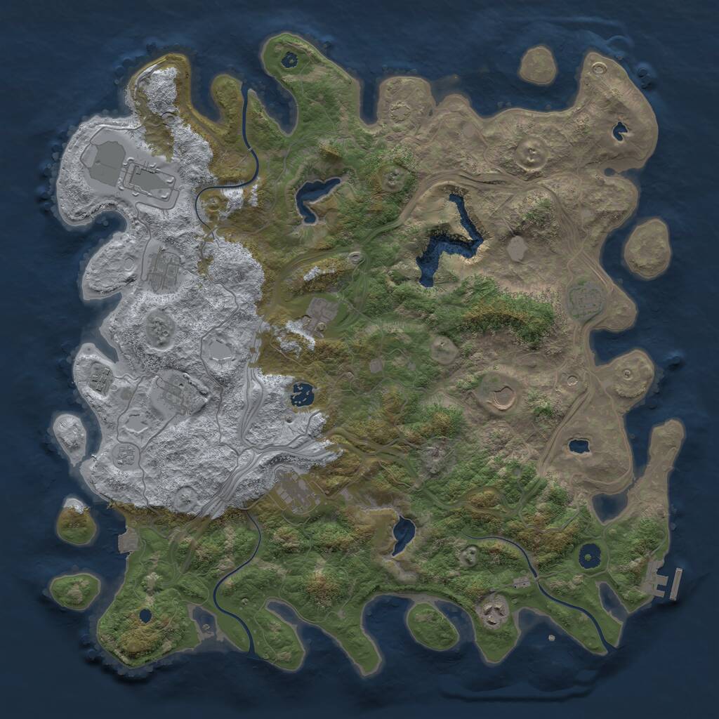 Rust Map: Procedural Map, Size: 4500, Seed: 1691963, 15 Monuments