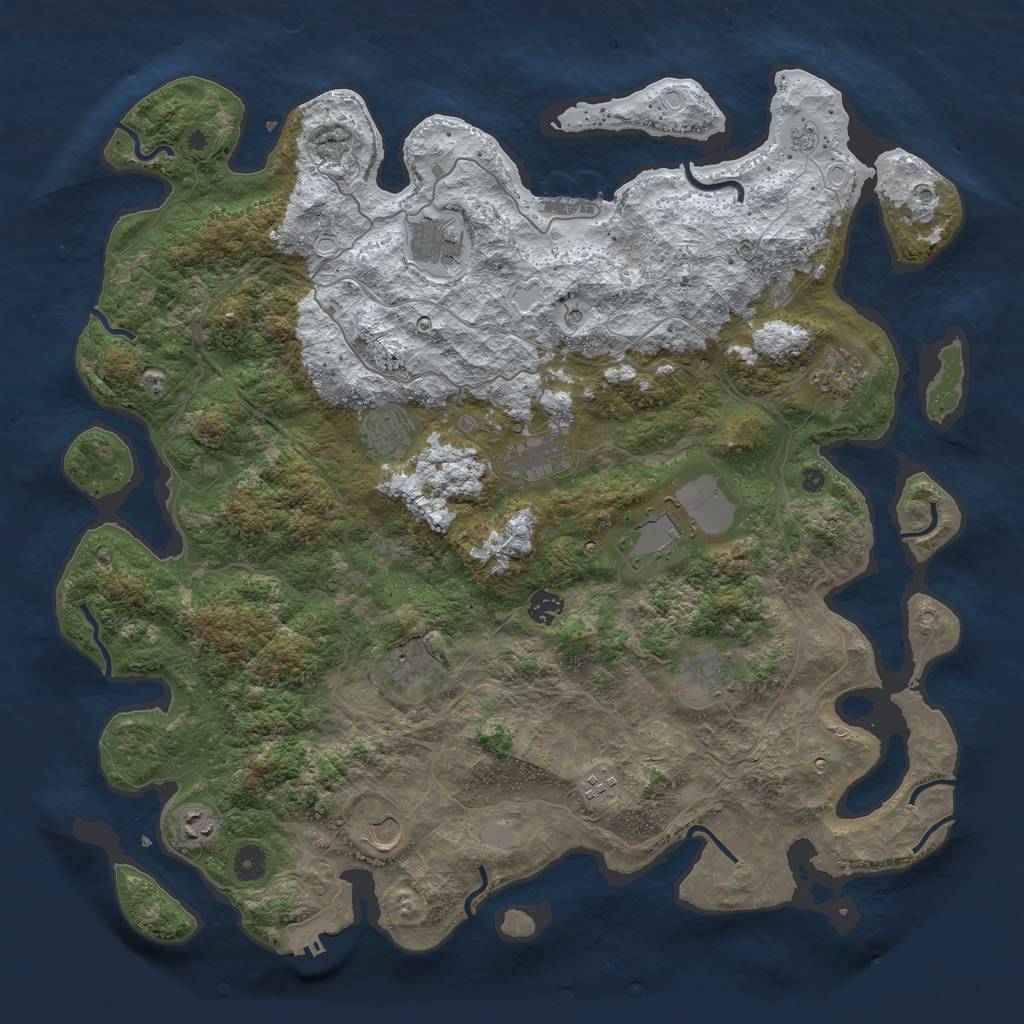 Rust Map: Procedural Map, Size: 4500, Seed: 11544, 20 Monuments