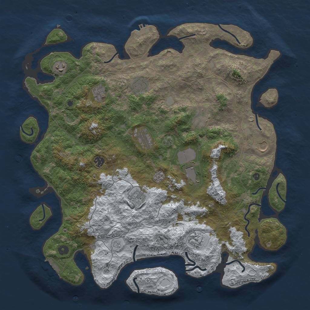 Rust Map: Procedural Map, Size: 4500, Seed: 4446592, 20 Monuments