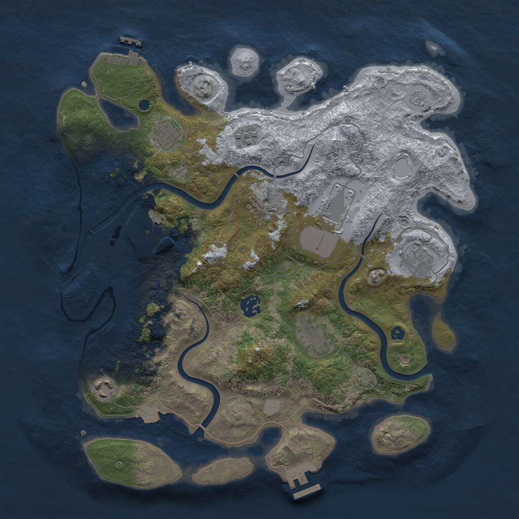 Rust Map: Procedural Map, Size: 3700, Seed: 811, 14 Monuments