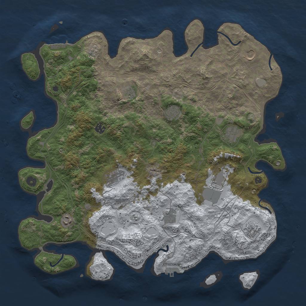 Rust Map: Procedural Map, Size: 4500, Seed: 5292598, 20 Monuments