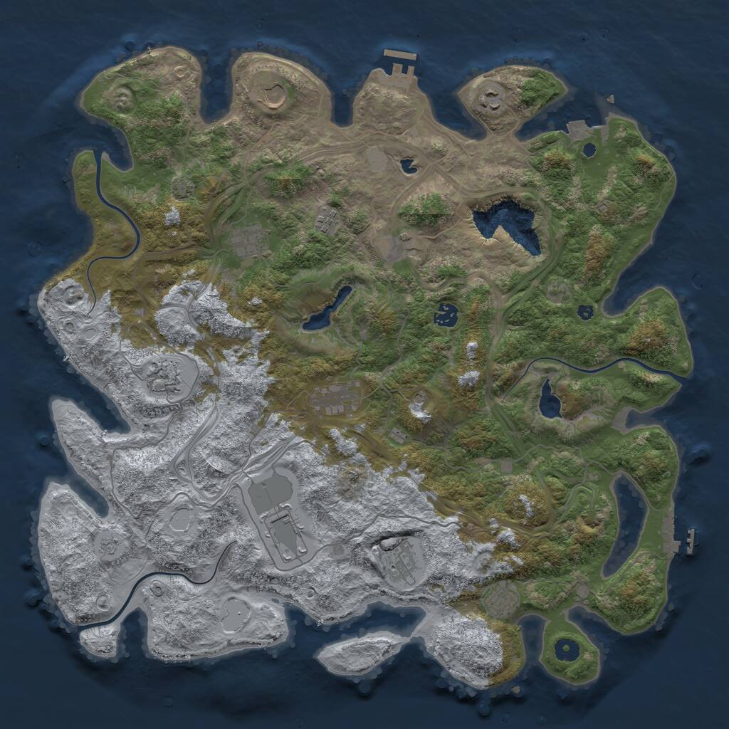 Rust Map: Procedural Map, Size: 4500, Seed: 2094570, 17 Monuments