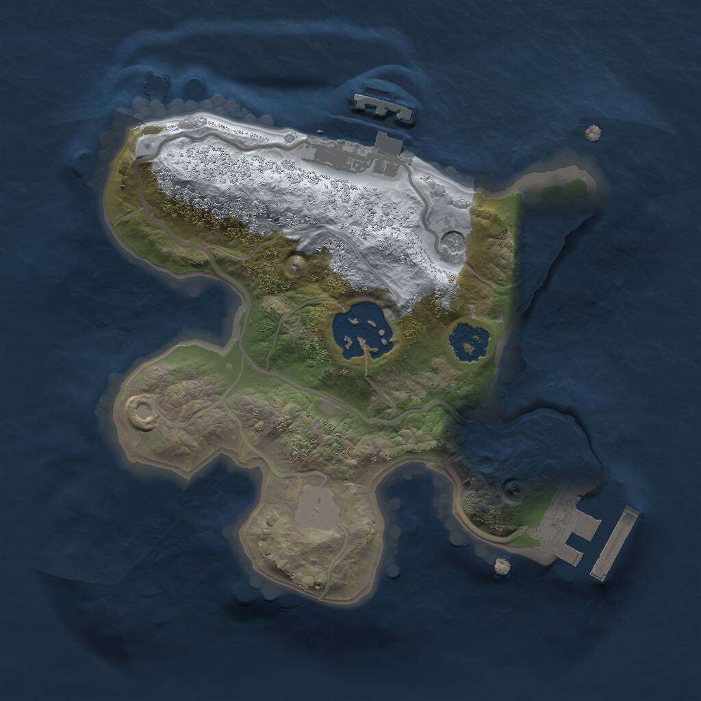 Rust Map: Procedural Map, Size: 1800, Seed: 1115851334, 5 Monuments