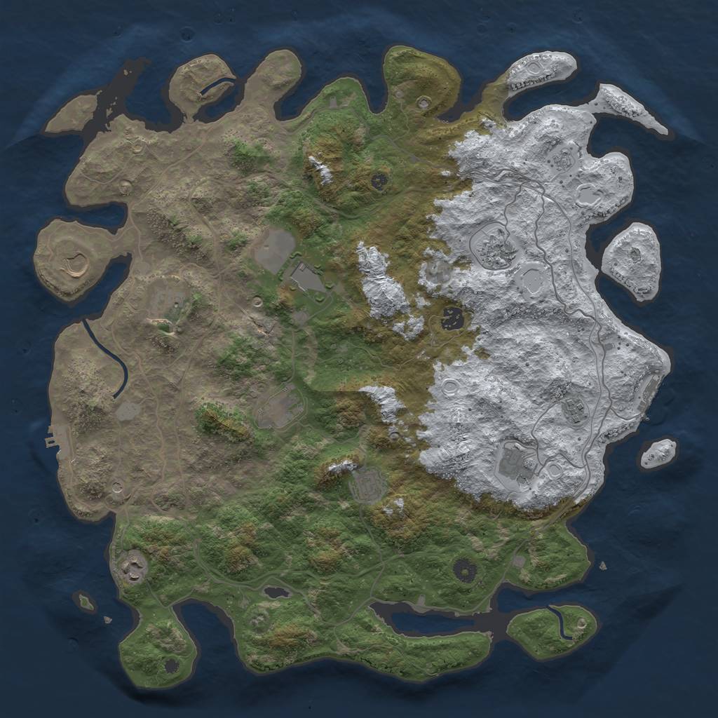 Rust Map: Procedural Map, Size: 4500, Seed: 5518376, 19 Monuments