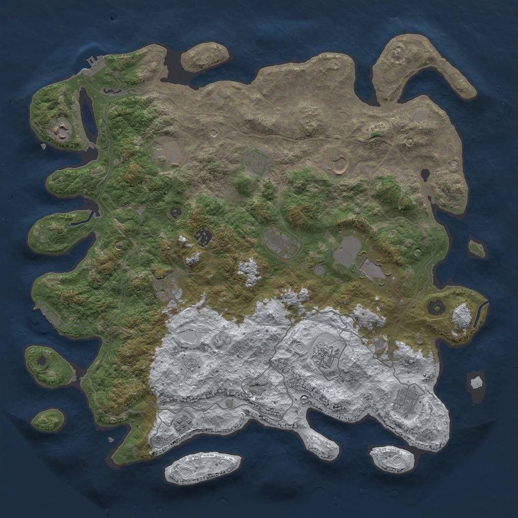 Rust Map: Procedural Map, Size: 4500, Seed: 1778167, 20 Monuments