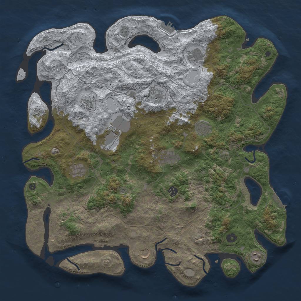 Rust Map: Procedural Map, Size: 4500, Seed: 2110637, 20 Monuments