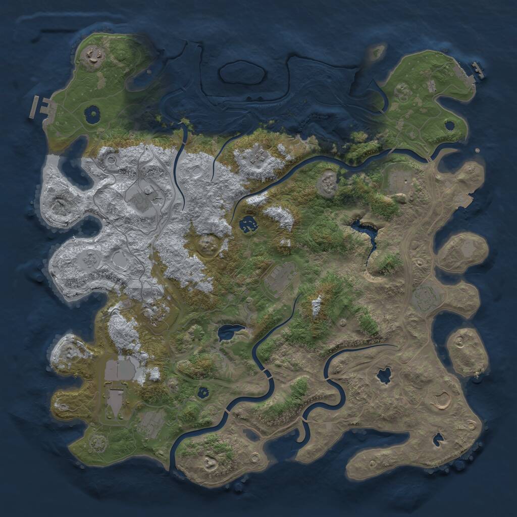 Rust Map: Procedural Map, Size: 4500, Seed: 1925879, 17 Monuments
