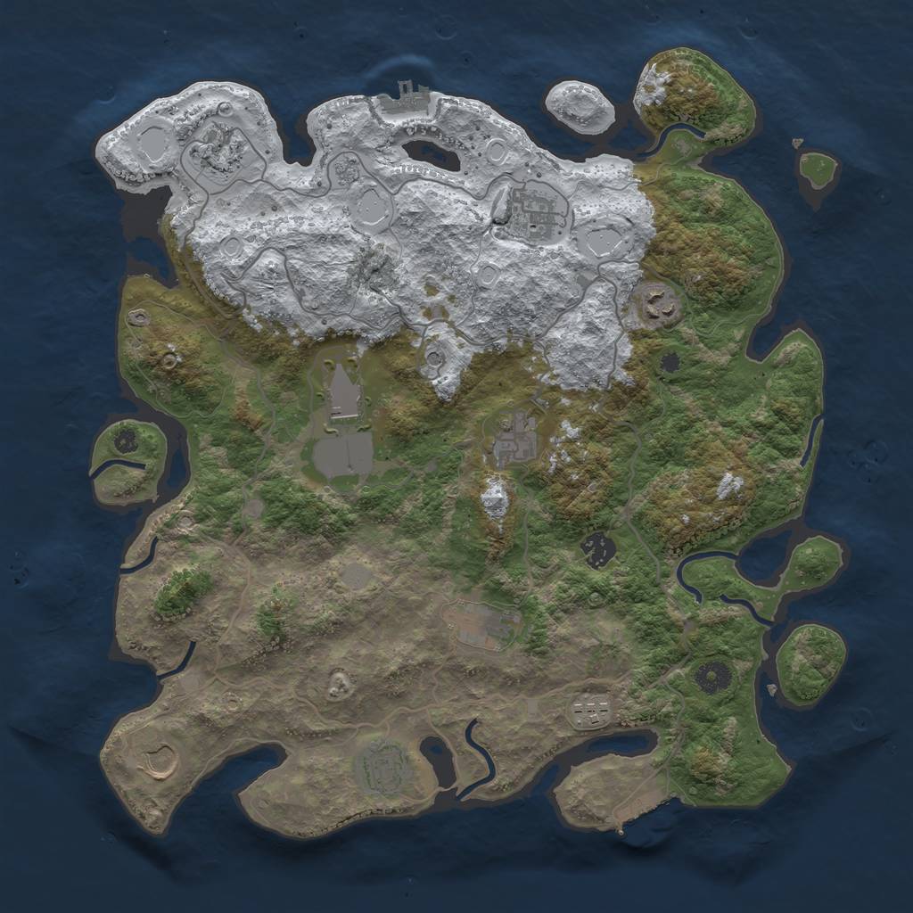 Rust Map: Procedural Map, Size: 4000, Seed: 1404, 19 Monuments