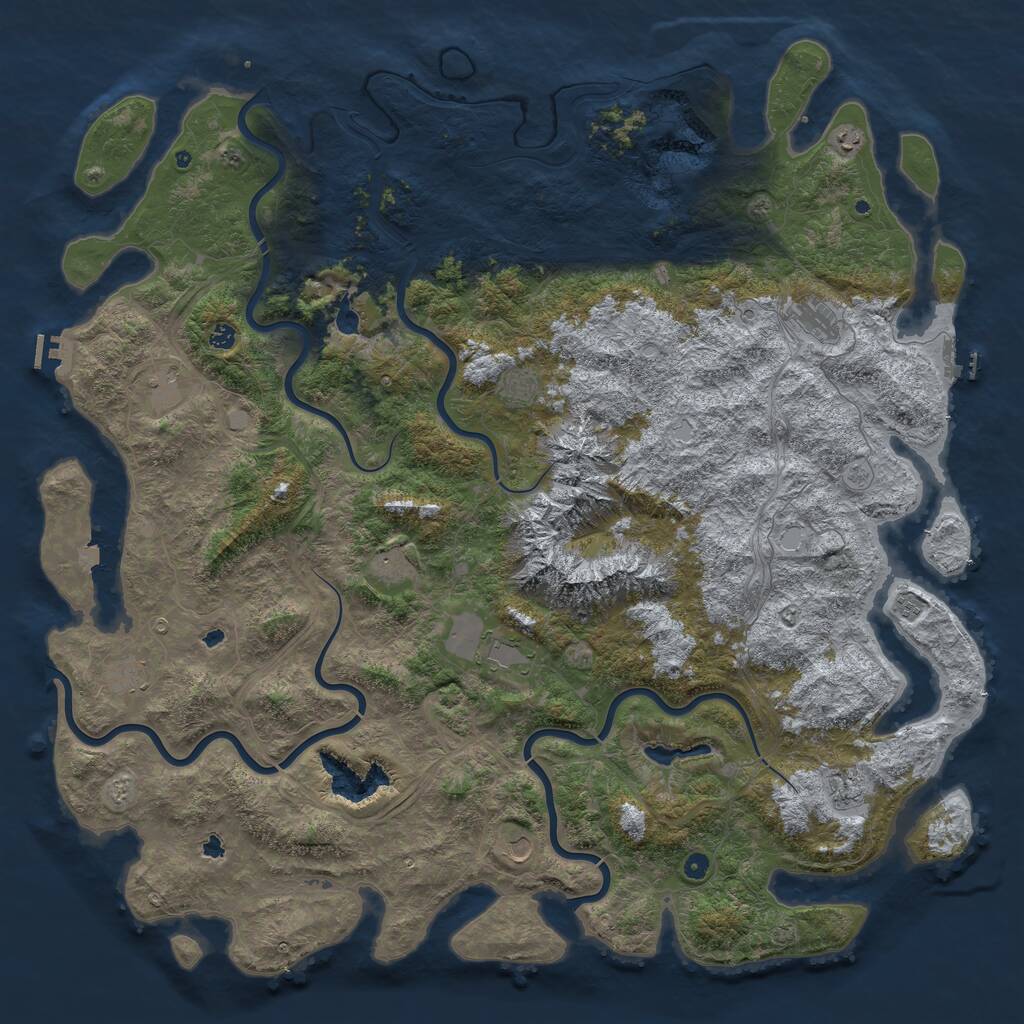 Rust Map: Procedural Map, Size: 6000, Seed: 417135, 17 Monuments
