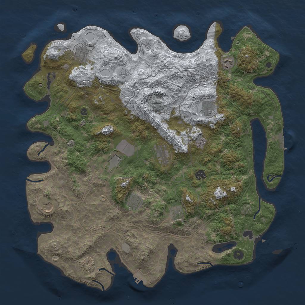 Rust Map: Procedural Map, Size: 4500, Seed: 3004534, 20 Monuments