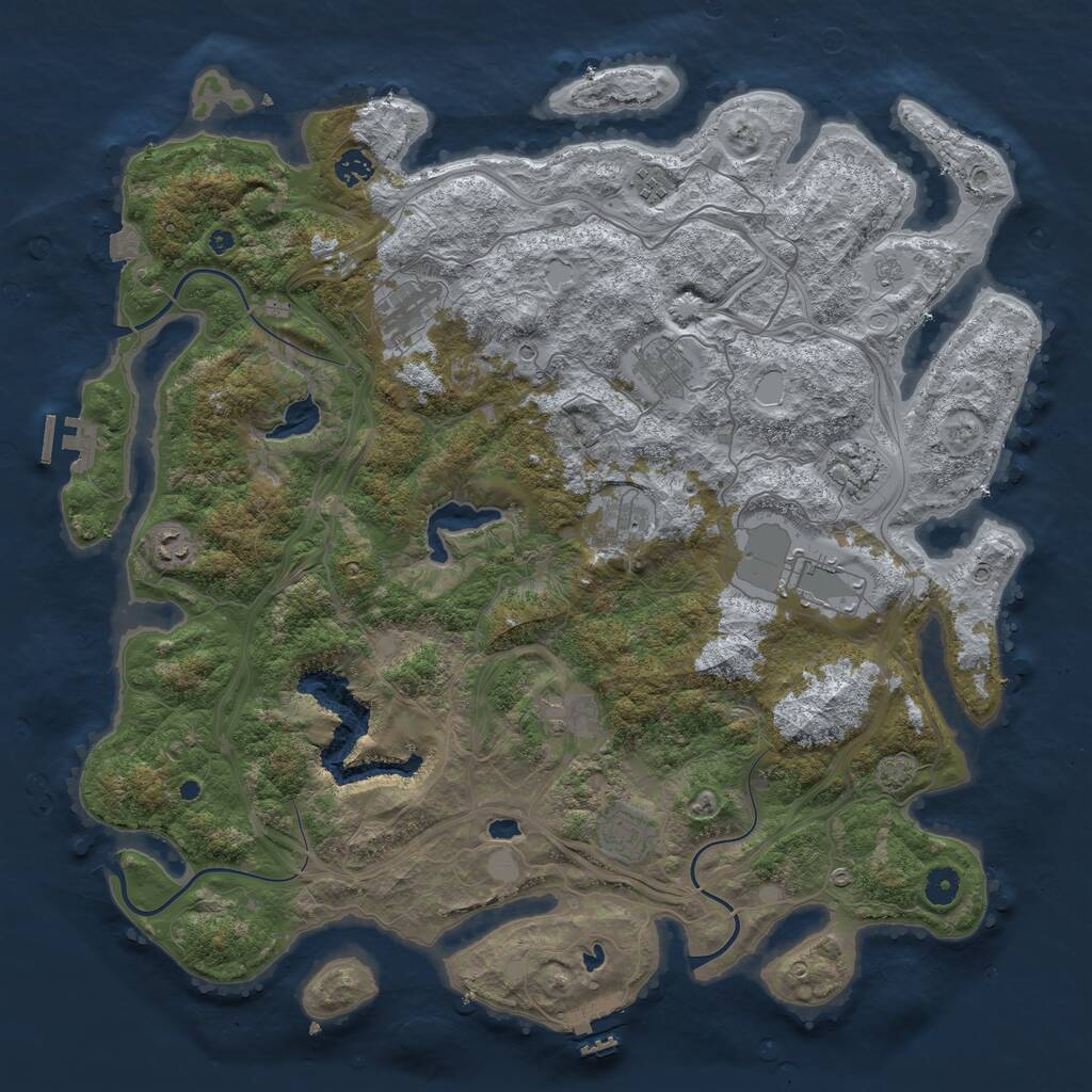 Rust Map: Procedural Map, Size: 4500, Seed: 665627305, 16 Monuments