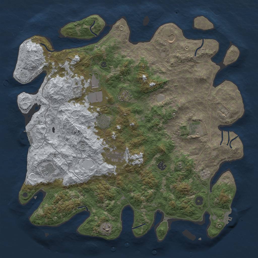 Rust Map: Procedural Map, Size: 4500, Seed: 2270642, 19 Monuments
