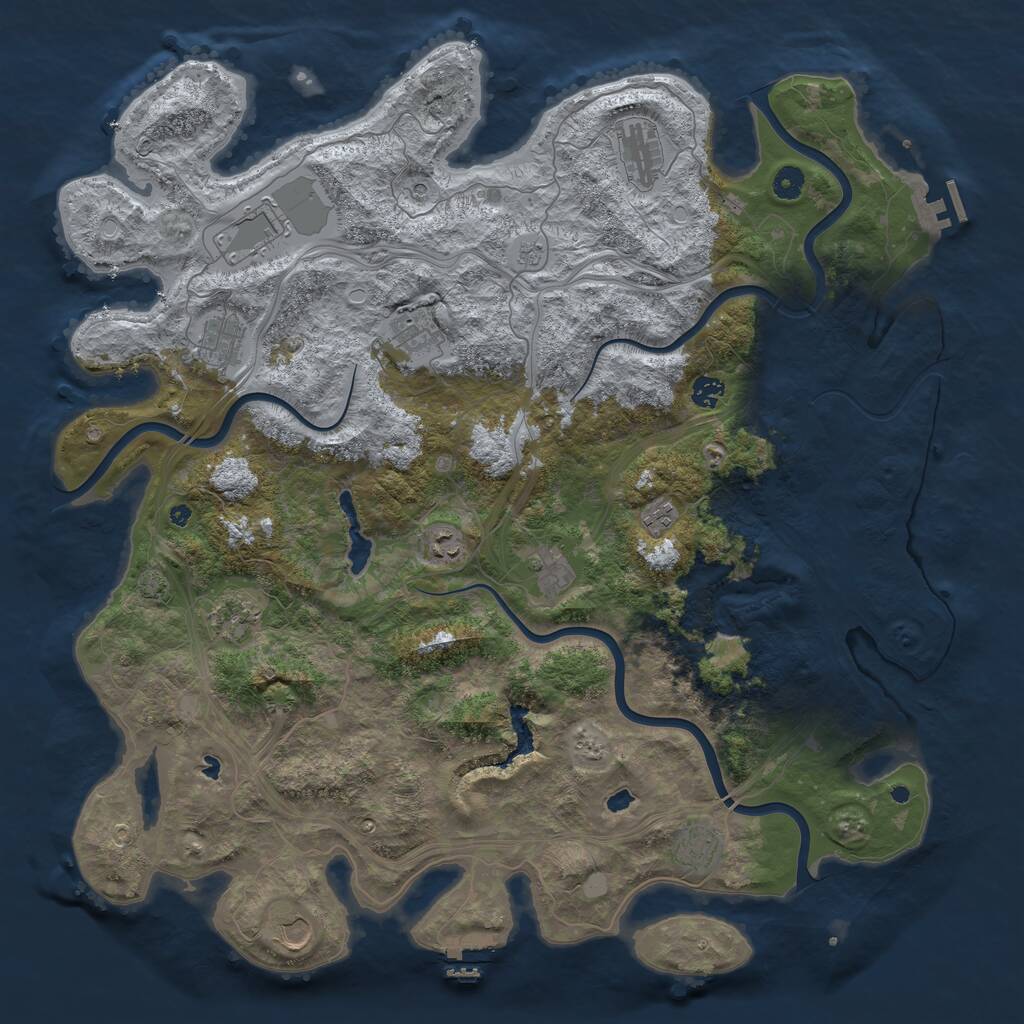 Rust Map: Procedural Map, Size: 4750, Seed: 1153554672, 17 Monuments