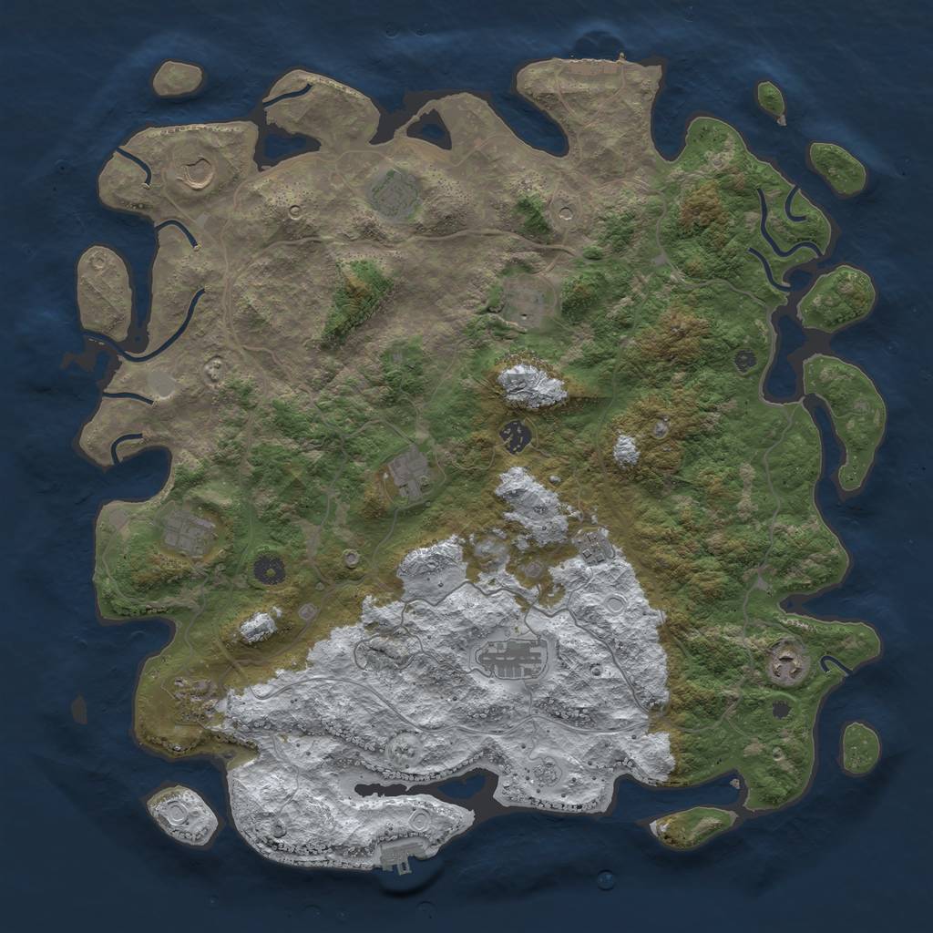Rust Map: Procedural Map, Size: 4500, Seed: 1469563, 19 Monuments