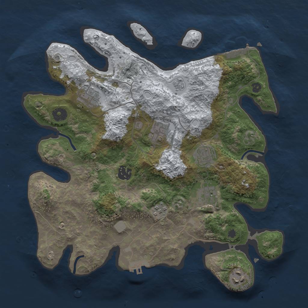 Rust Map: Procedural Map, Size: 3250, Seed: 5370390, 15 Monuments