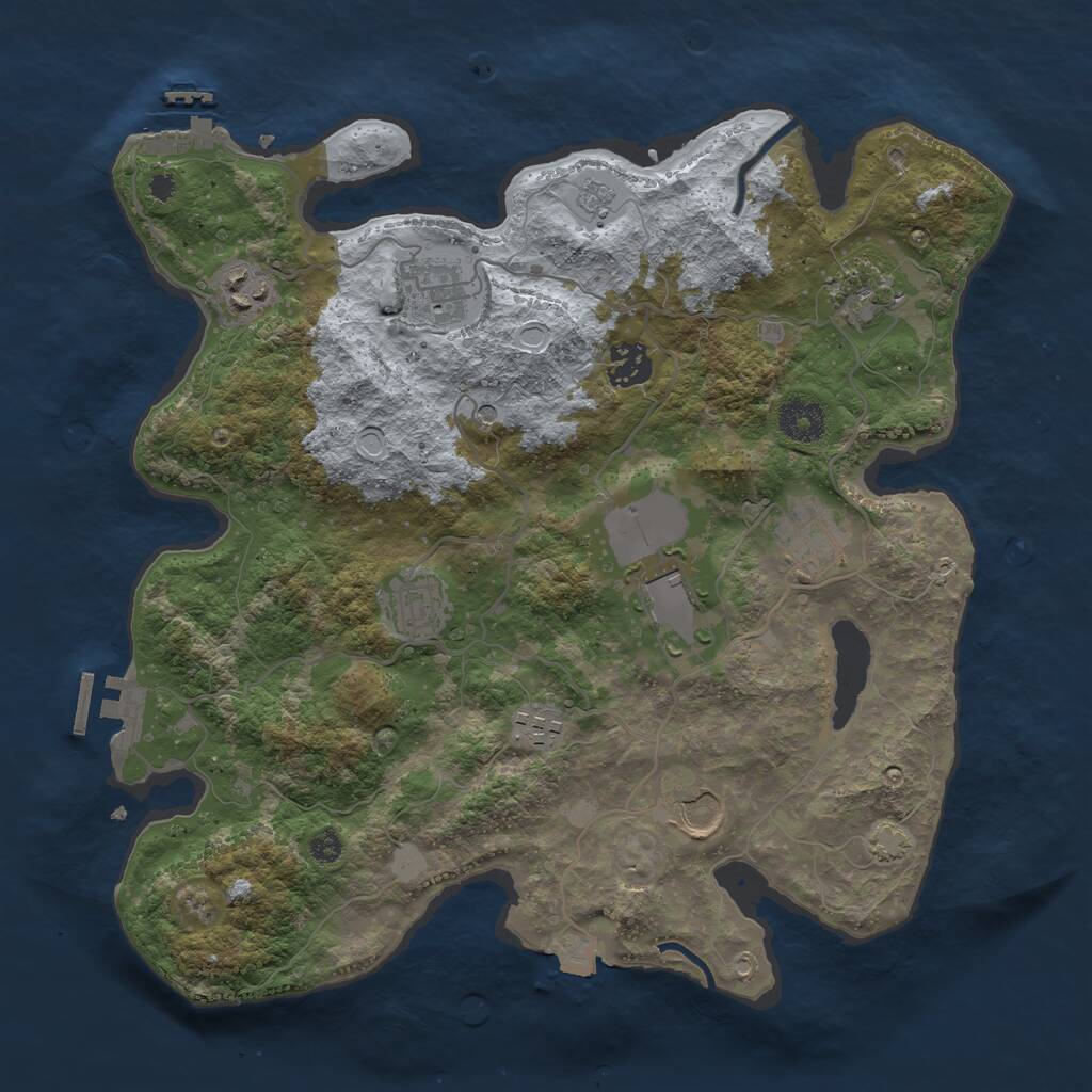 Rust Map: Procedural Map, Size: 3500, Seed: 1616589179, 15 Monuments