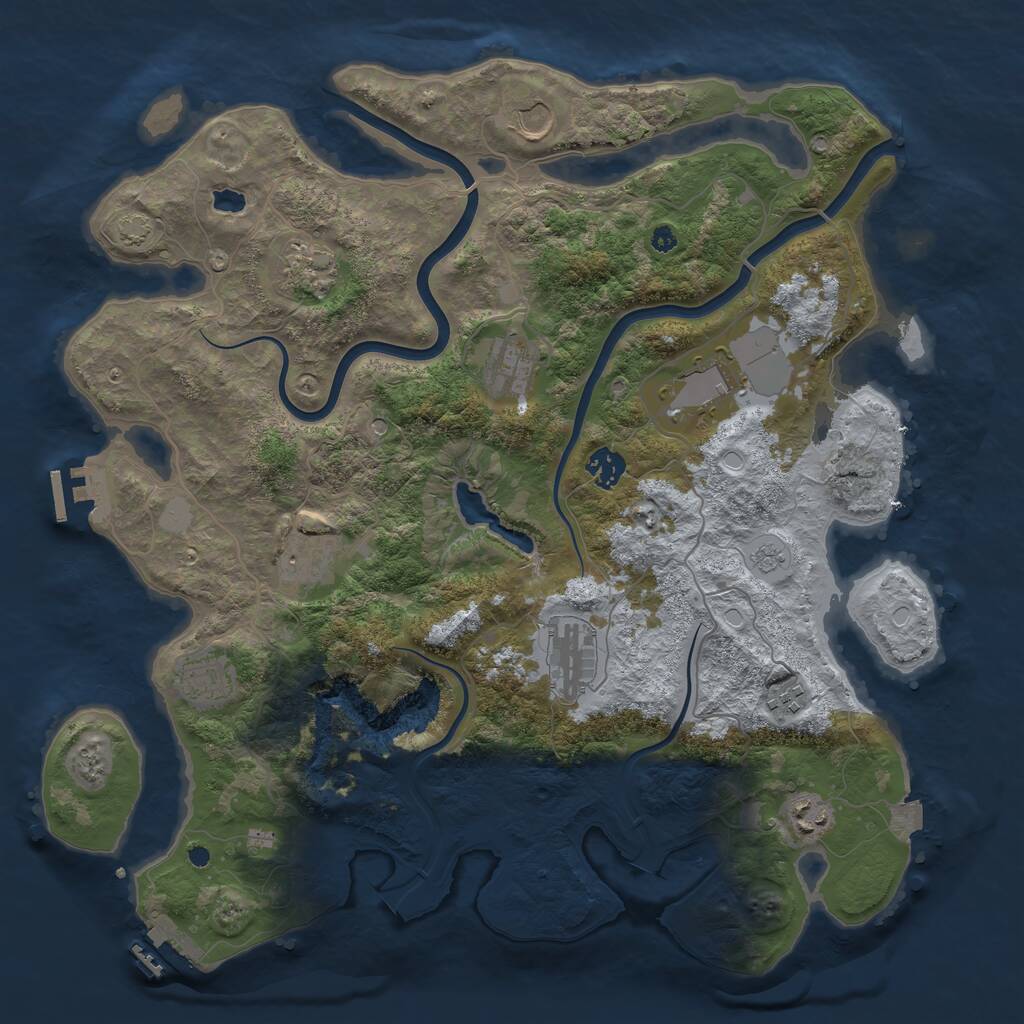 Rust Map: Procedural Map, Size: 4000, Seed: 673582765, 16 Monuments