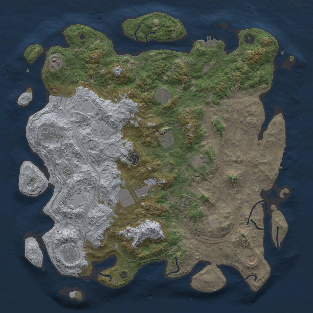 Rust Map: Procedural Map, Size: 4500, Seed: 338099, 20 Monuments