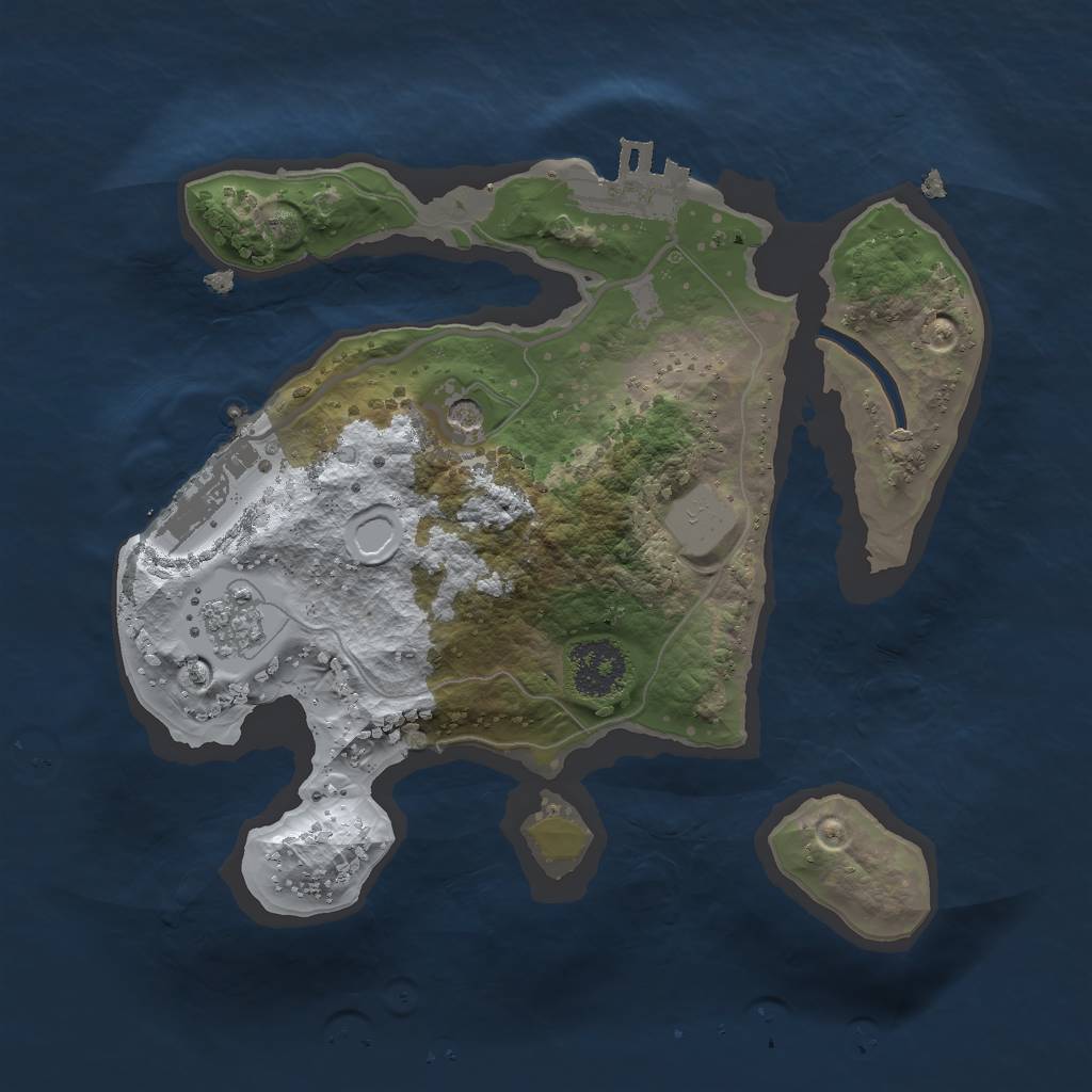 Rust Map: Procedural Map, Size: 2000, Seed: 32, 9 Monuments