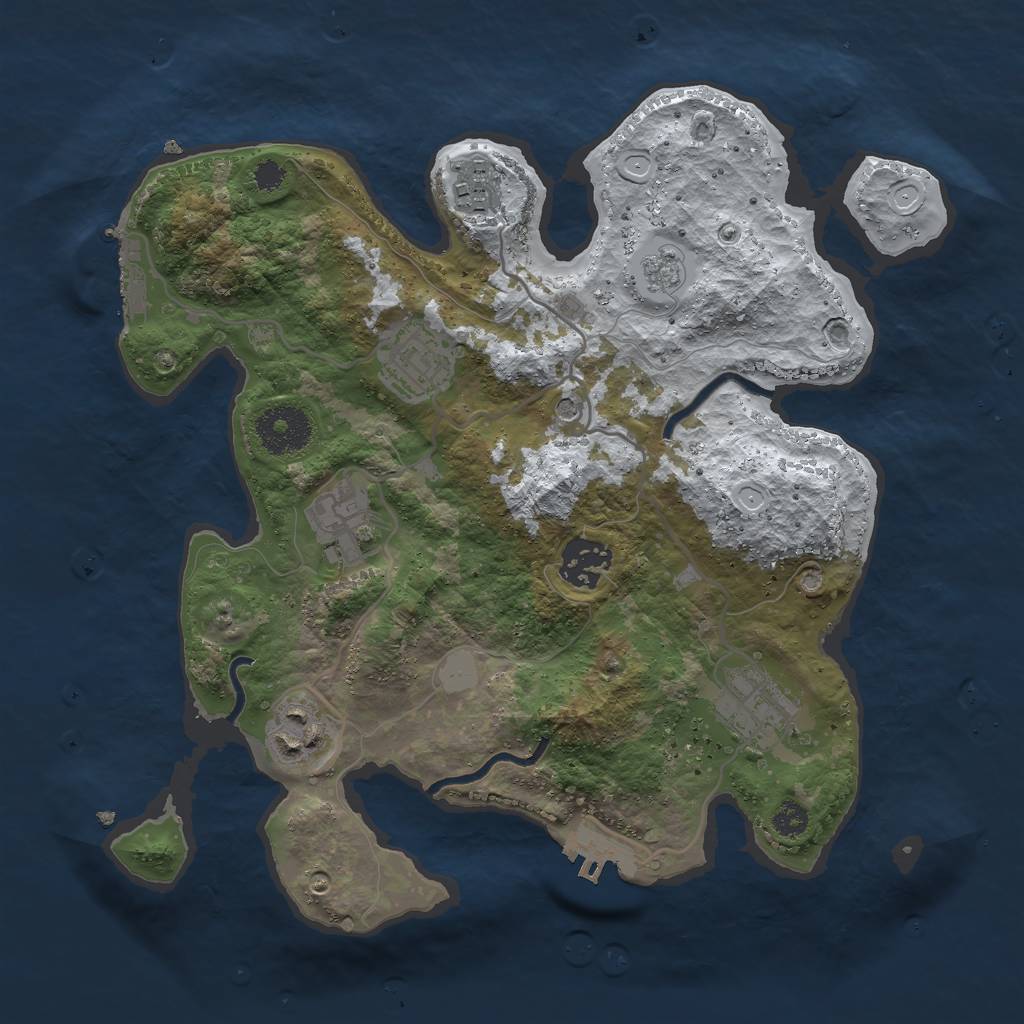 Rust Map: Procedural Map, Size: 3000, Seed: 24, 15 Monuments