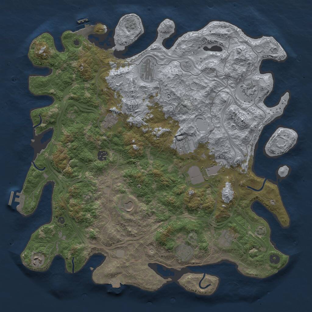 Rust Map: Procedural Map, Size: 4500, Seed: 1745469295, 17 Monuments