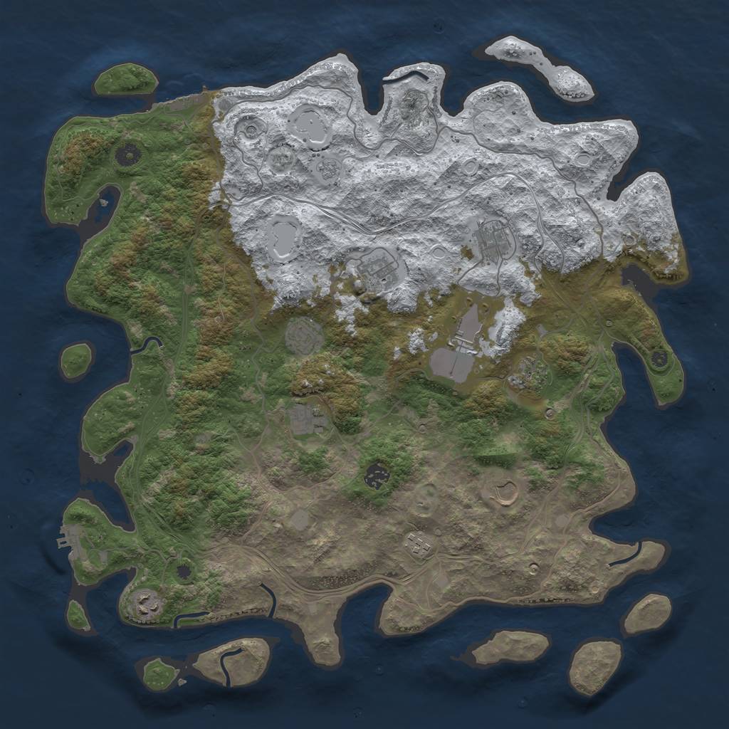 Rust Map: Procedural Map, Size: 4500, Seed: 1677456, 19 Monuments