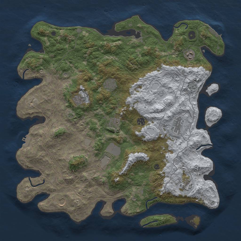 Rust Map: Procedural Map, Size: 4500, Seed: 1618442, 19 Monuments