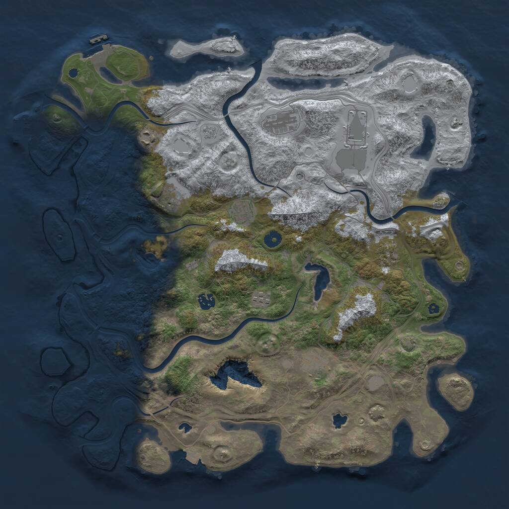 Rust Map: Procedural Map, Size: 4500, Seed: 4680569, 15 Monuments