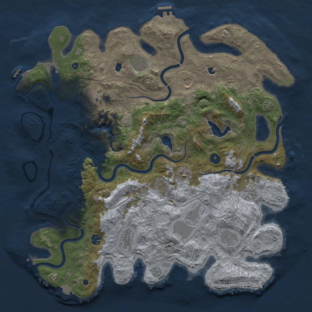 Rust Map: Procedural Map, Size: 4500, Seed: 4635074, 17 Monuments