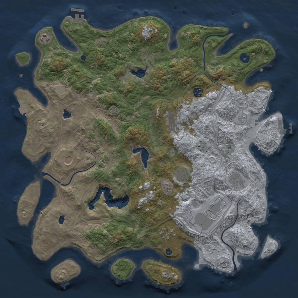 Rust Map: Procedural Map, Size: 4500, Seed: 4406057, 15 Monuments