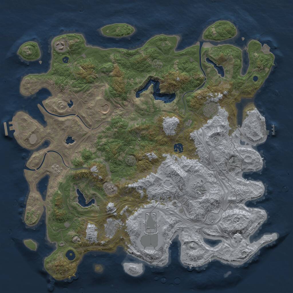 Rust Map: Procedural Map, Size: 4500, Seed: 1312584, 14 Monuments