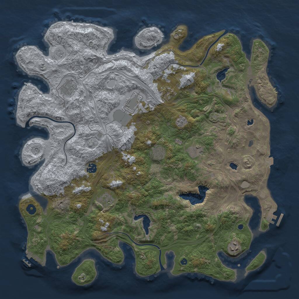 Rust Map: Procedural Map, Size: 4500, Seed: 4512091, 15 Monuments