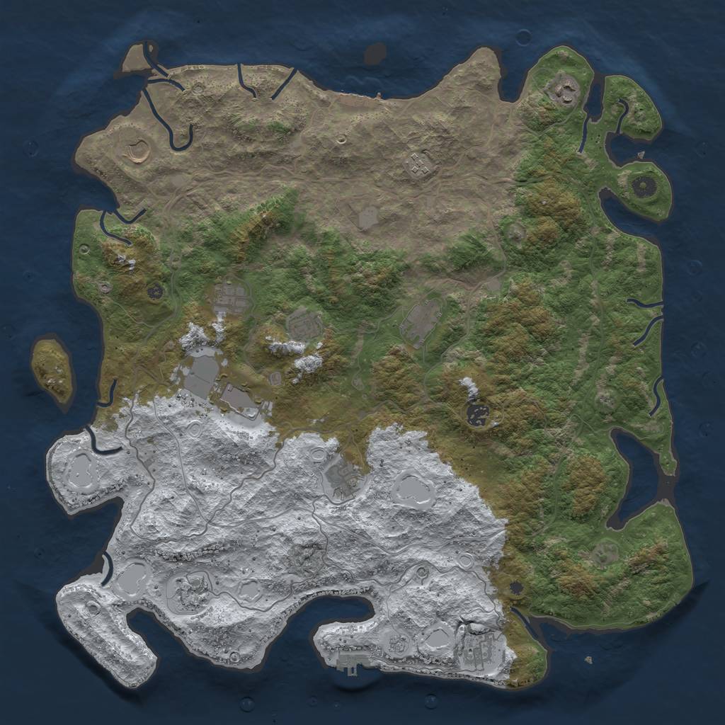 Rust Map: Procedural Map, Size: 4700, Seed: 2147483647, 20 Monuments