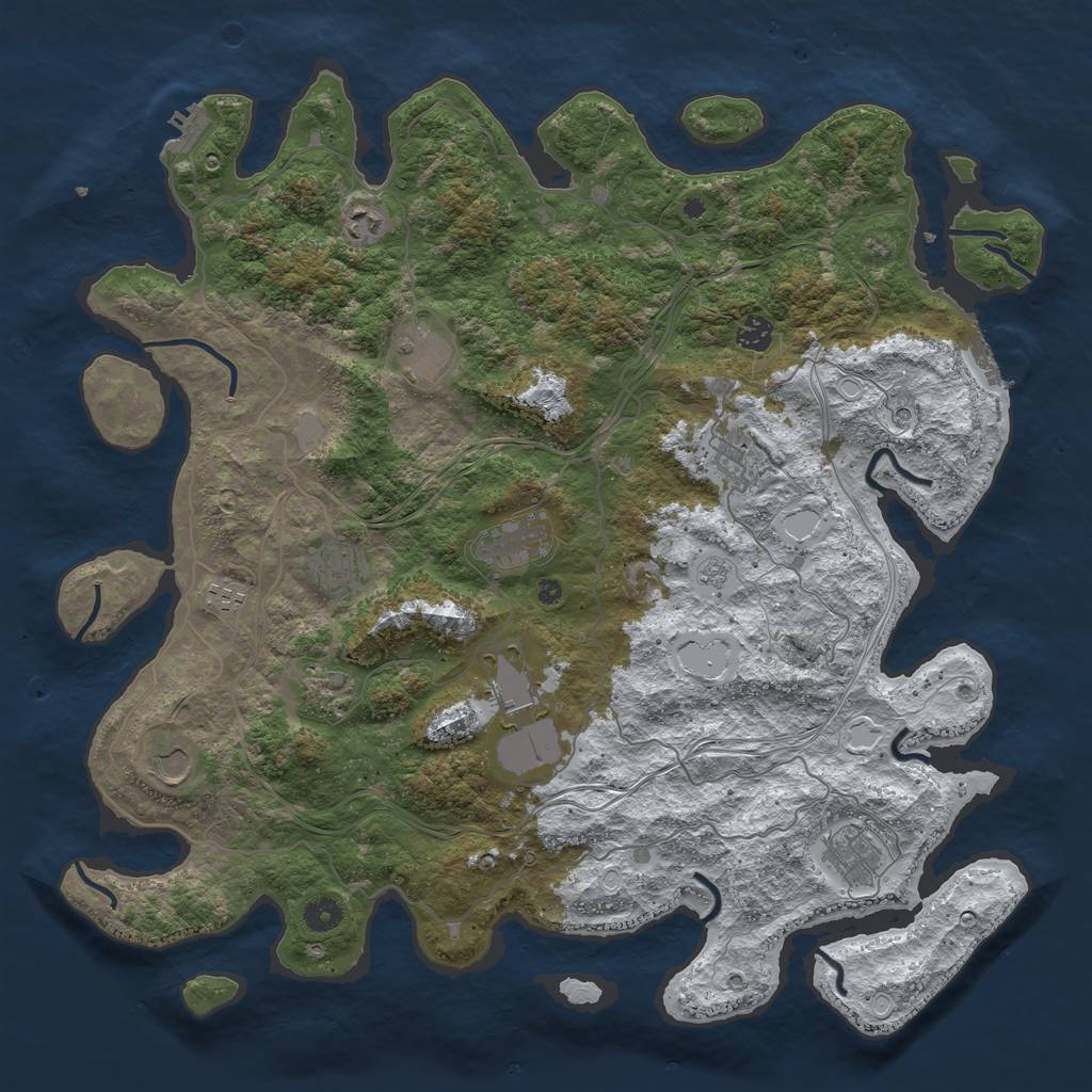 Rust Map: Procedural Map, Size: 4500, Seed: 6182401, 20 Monuments