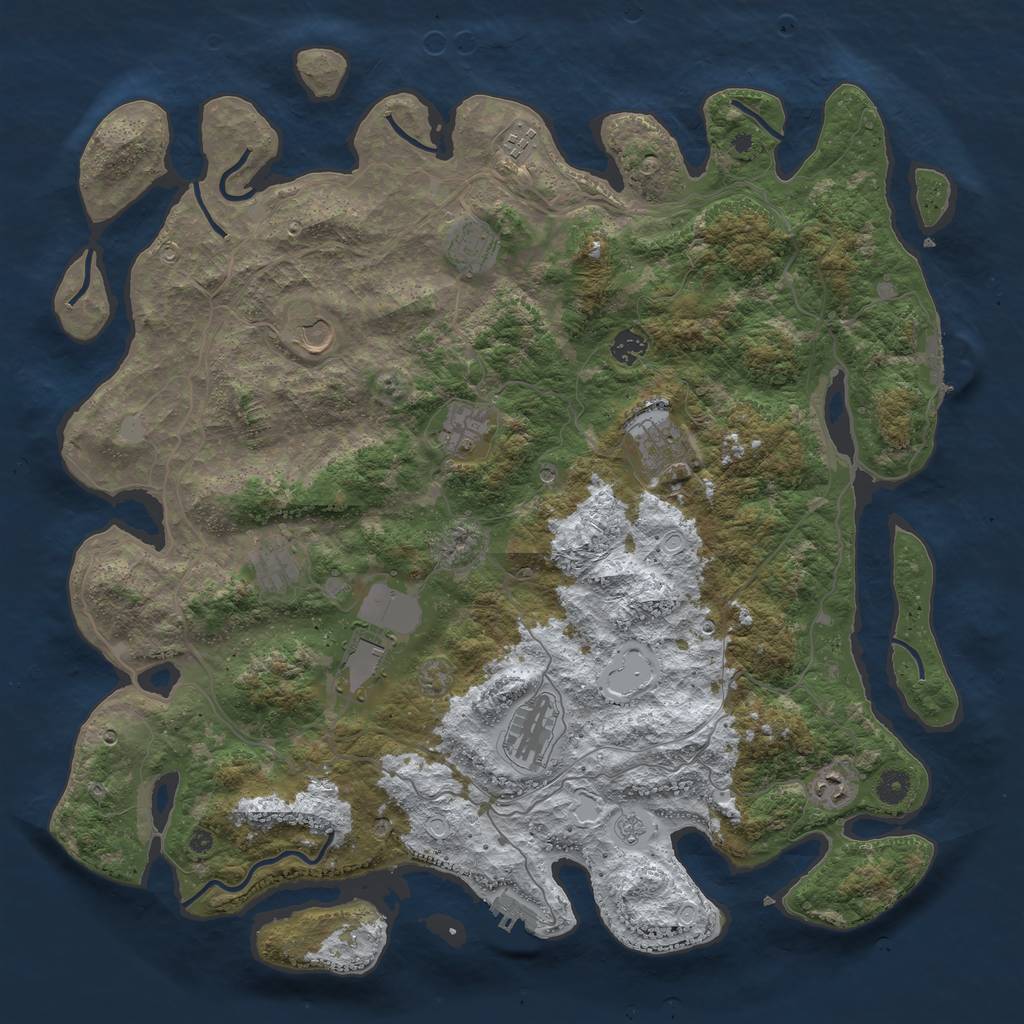 Rust Map: Procedural Map, Size: 4500, Seed: 6316811, 19 Monuments