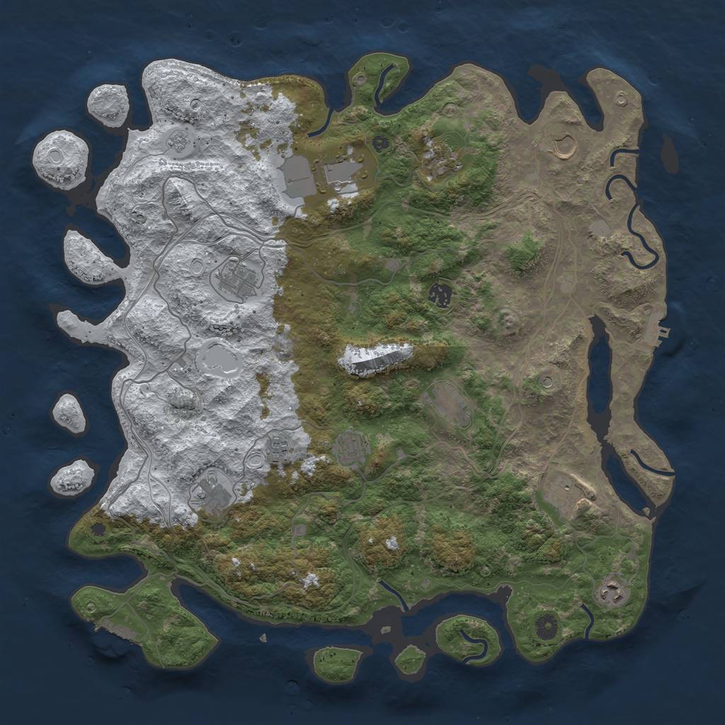Rust Map: Procedural Map, Size: 4500, Seed: 3055612, 20 Monuments