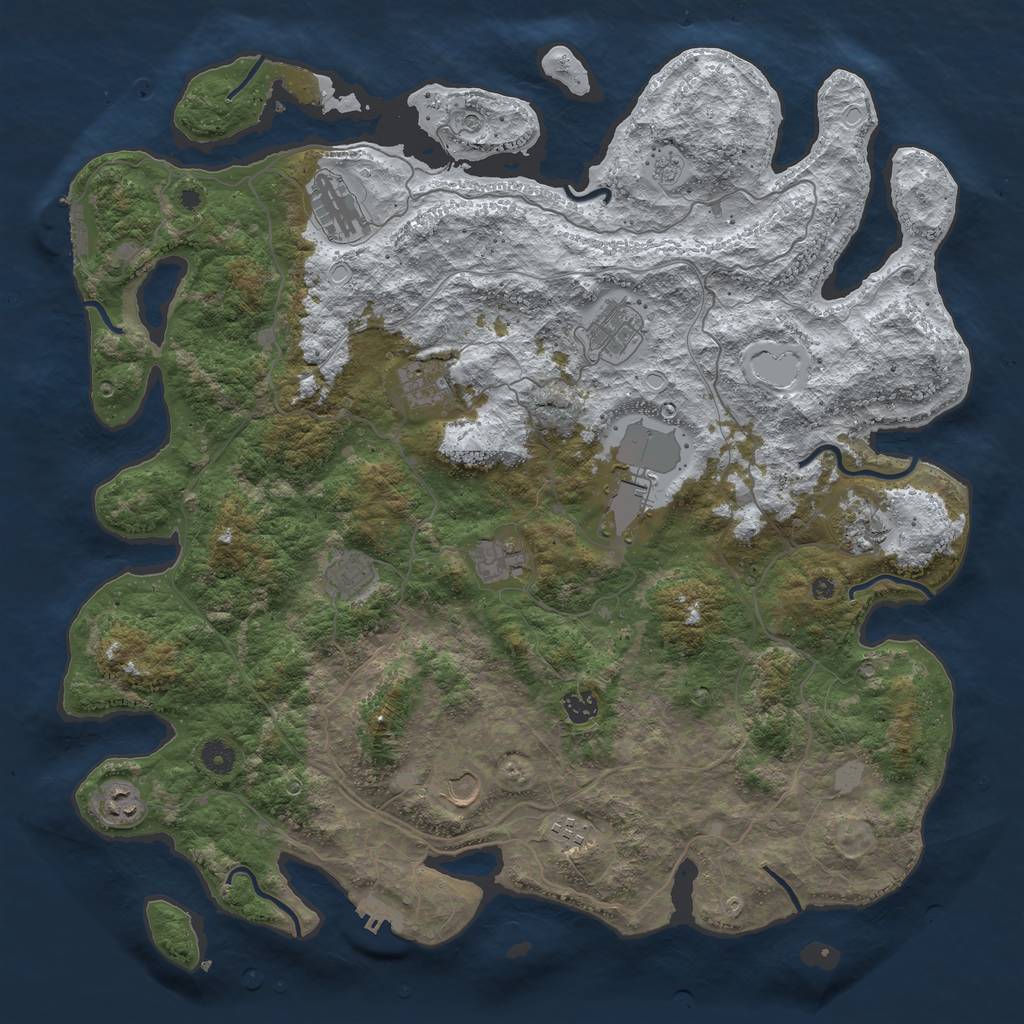 Rust Map: Procedural Map, Size: 4500, Seed: 2052955, 20 Monuments