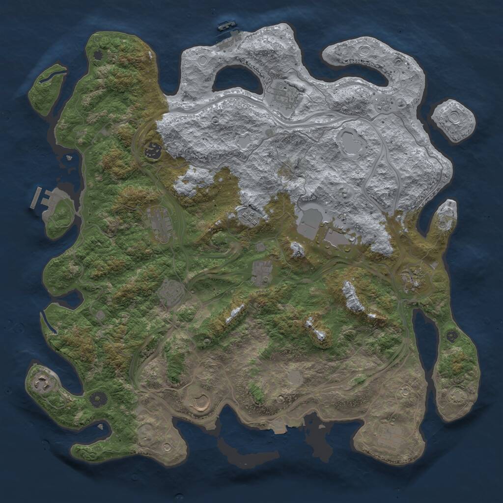 Rust Map: Procedural Map, Size: 4500, Seed: 2815970, 17 Monuments