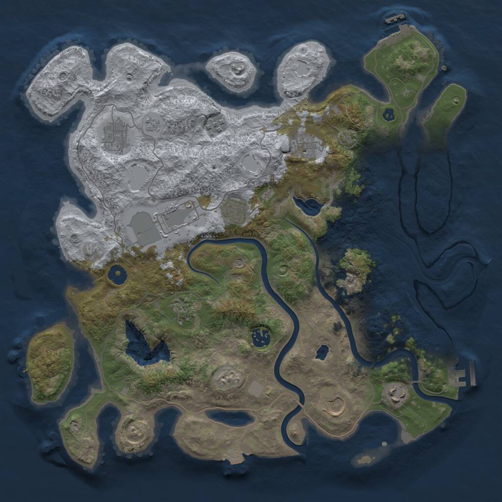Rust Map: Procedural Map, Size: 4000, Seed: 1266365, 15 Monuments