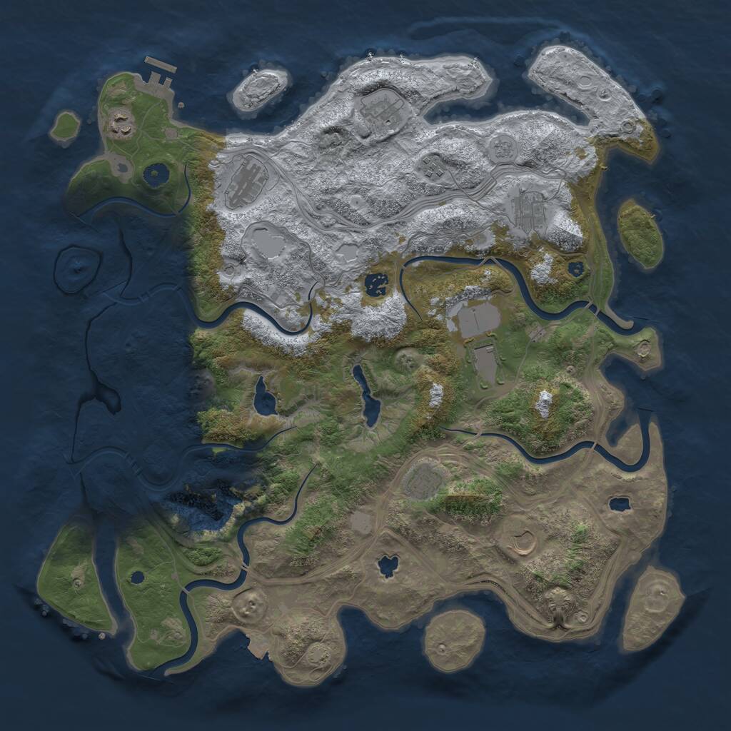 Rust Map: Procedural Map, Size: 4500, Seed: 5202528, 14 Monuments