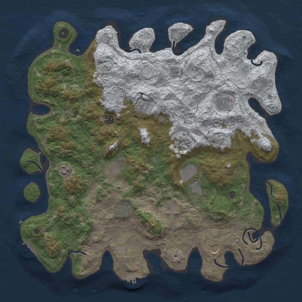 Rust Map: Procedural Map, Size: 4500, Seed: 4544956, 20 Monuments