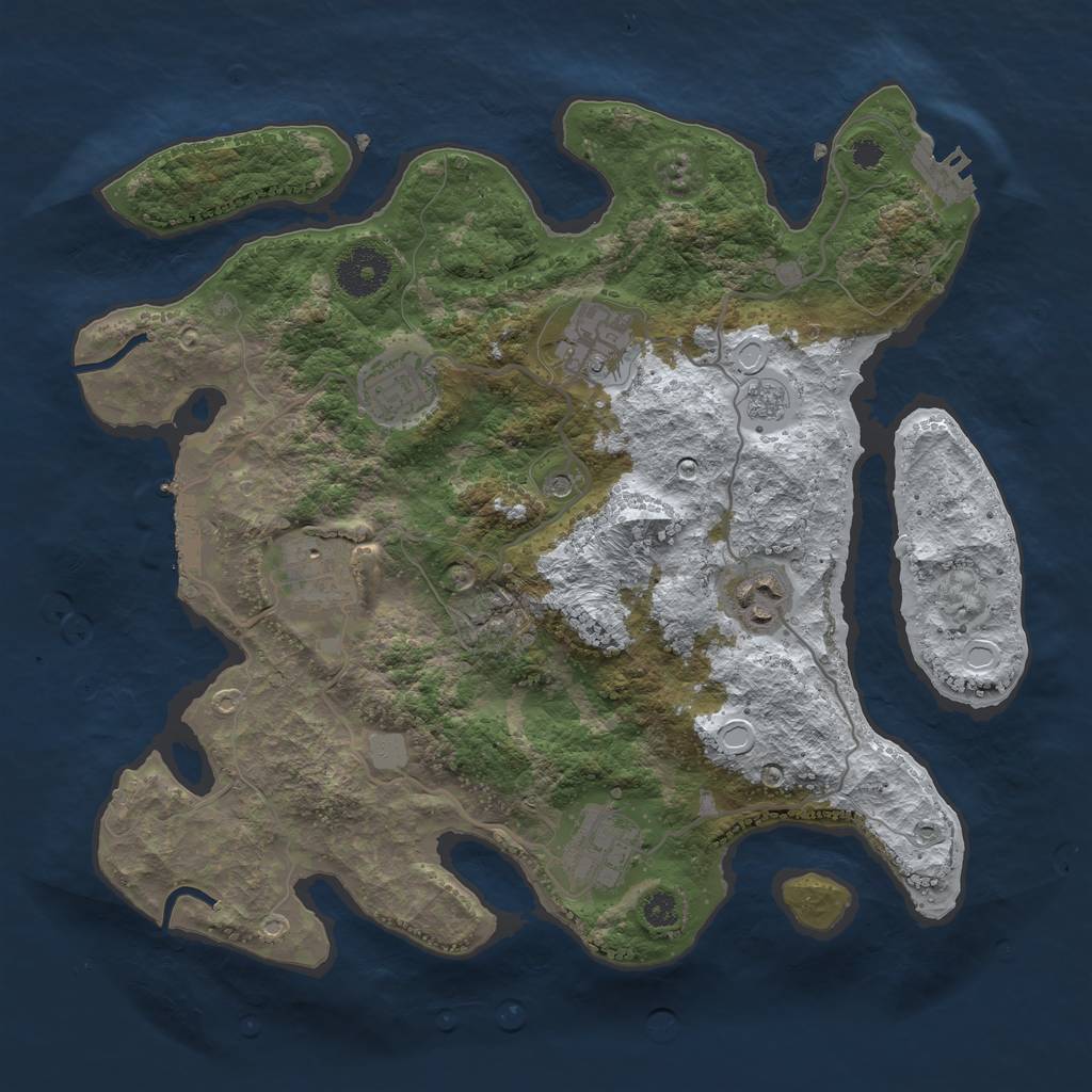 Rust Map: Procedural Map, Size: 3250, Seed: 4058892, 14 Monuments
