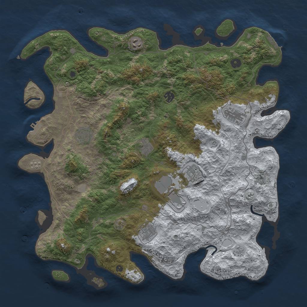 Rust Map: Procedural Map, Size: 4500, Seed: 2027307, 18 Monuments