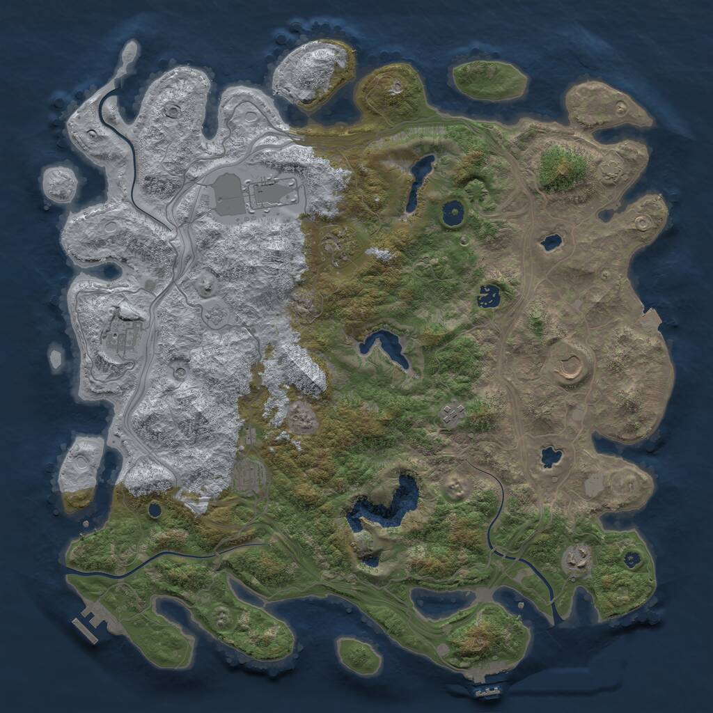 Rust Map: Procedural Map, Size: 4500, Seed: 6443149, 14 Monuments