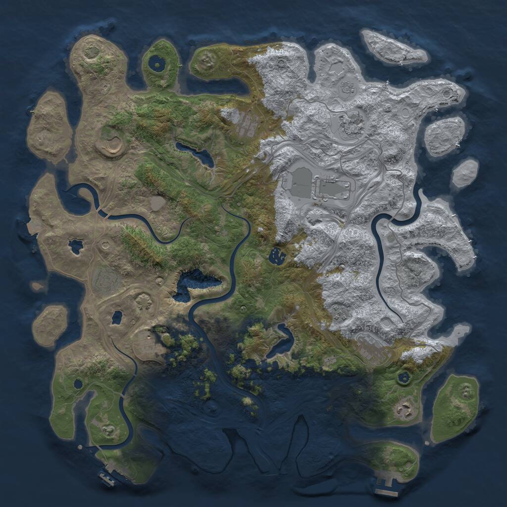 Rust Map: Procedural Map, Size: 4500, Seed: 2470632, 16 Monuments