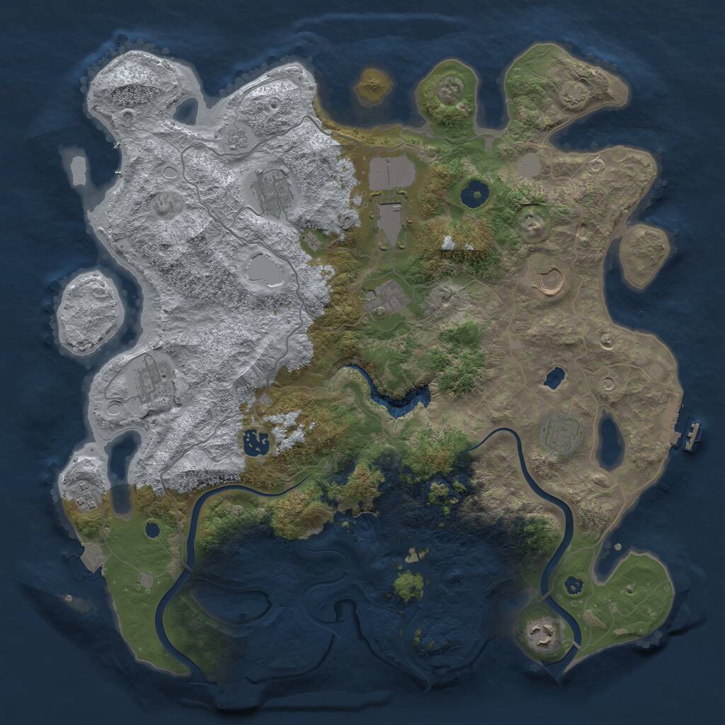 Rust Map: Procedural Map, Size: 4000, Seed: 283742591, 15 Monuments