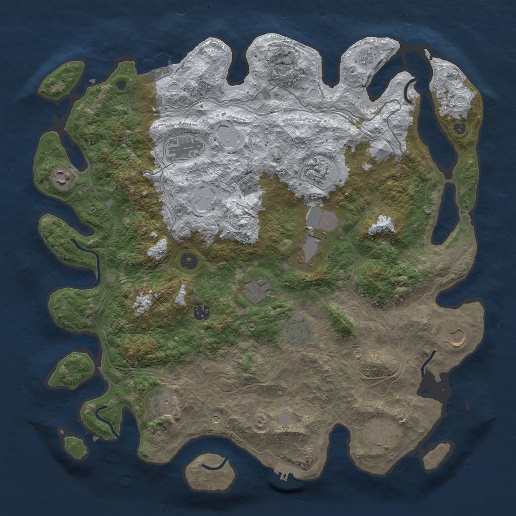 Rust Map: Procedural Map, Size: 4500, Seed: 491360, 20 Monuments