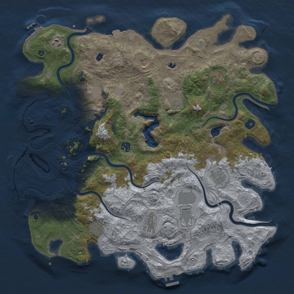 Rust Map: Procedural Map, Size: 4500, Seed: 2119523, 17 Monuments