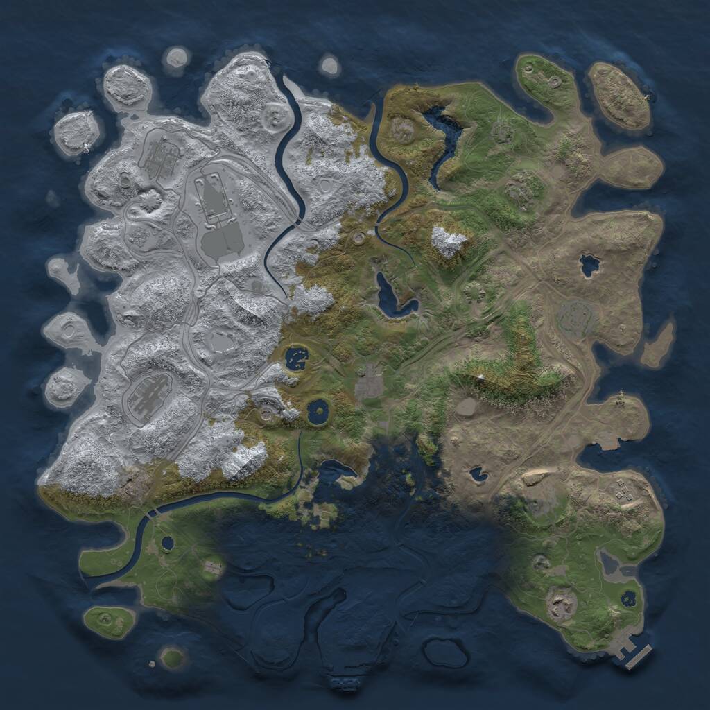Rust Map: Procedural Map, Size: 4500, Seed: 5405904, 16 Monuments